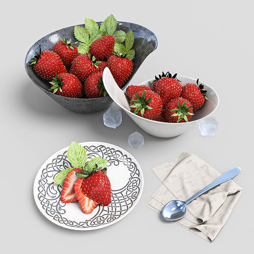 Kitchenware Strawberry fruit Bathroom decoration 3D model CGTrader