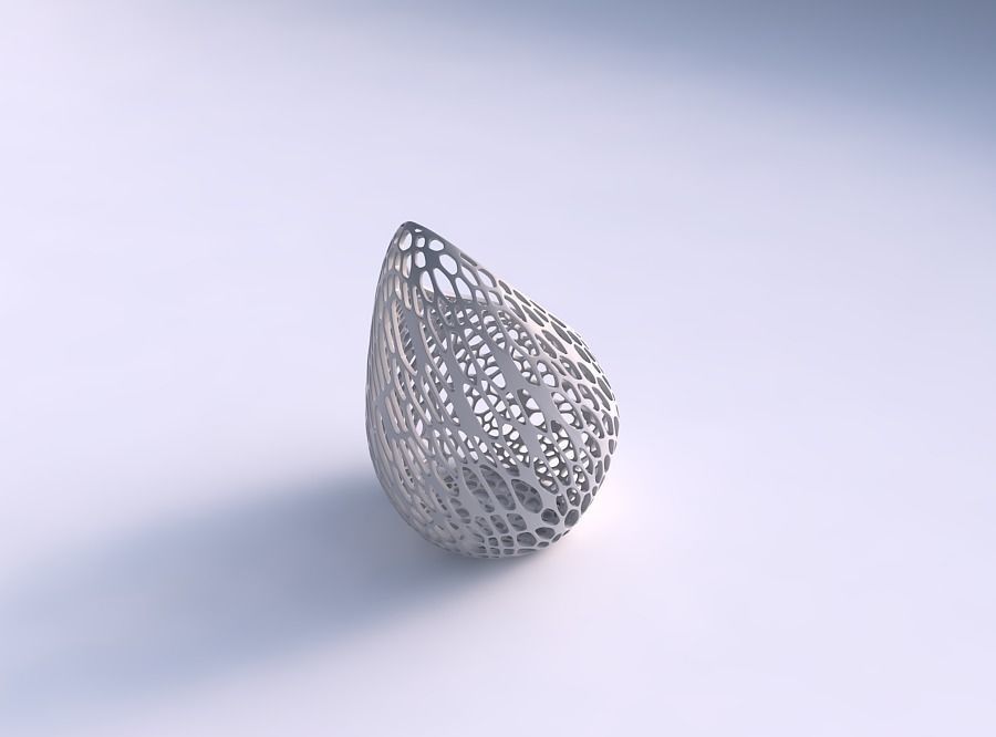 Vase Tide twisted with fine organic lattice 3D print model
