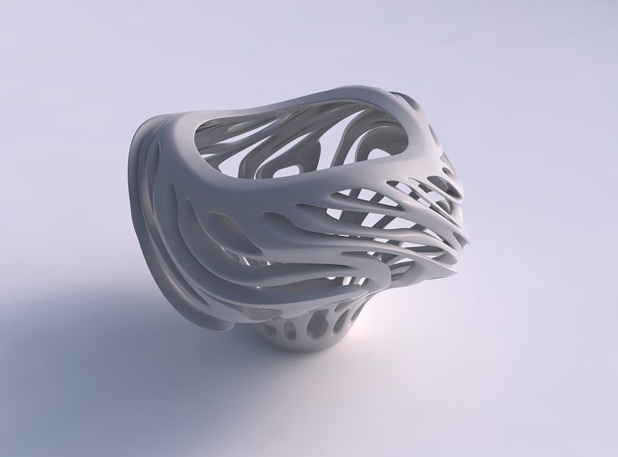 Bowl wide mid with twisted smooth cuts wavy top