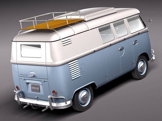 3d model 1950 car free 3D OBJ Camper Model 1950 3DS Model Van MAX 3D Volkswagen