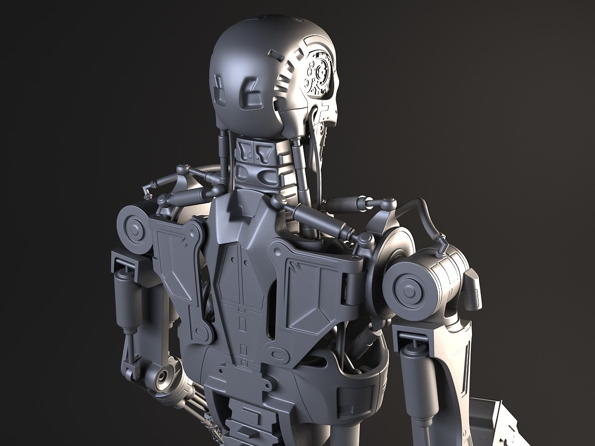 Terminator T800 rigged 3D Model MAX OBJ 3DS FBX C4D LWO LW