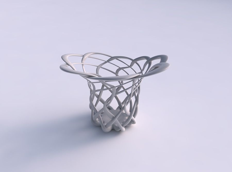 Vase widening cylindrical with lattice eccentric