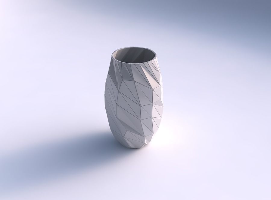 Vase twisted with random triangle plates 2 3D print model