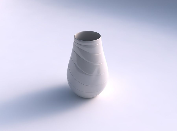 Vase twisted with distorted horizontal dents 3D model 3D printable ...