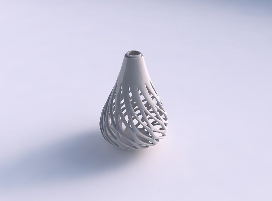 Vase tapered with smooth beveled cuts and extruded top wide m... 3D print model