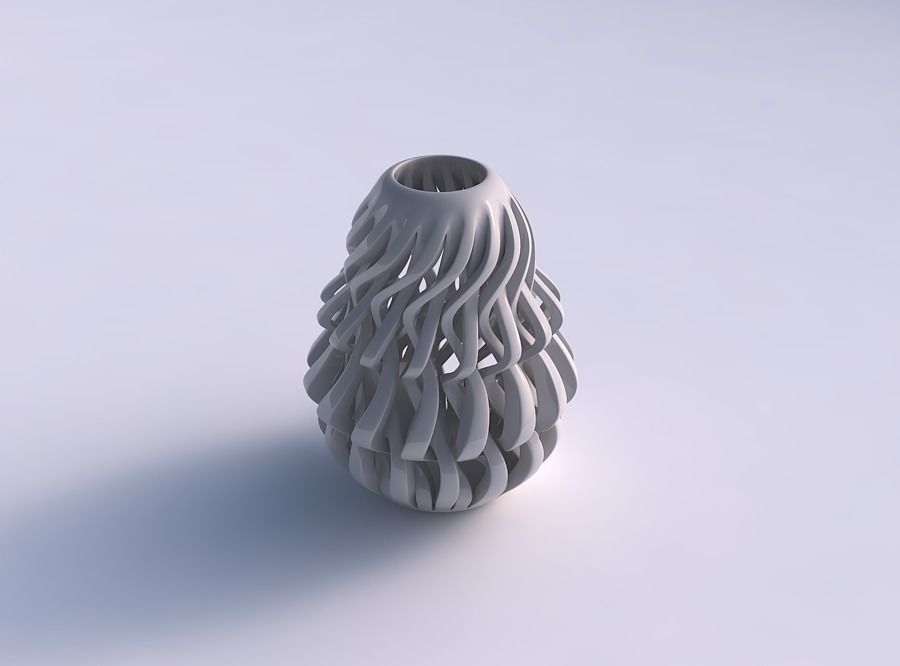Vase taper 2 with twisted sharp muscle structure squeezed 3D print model
