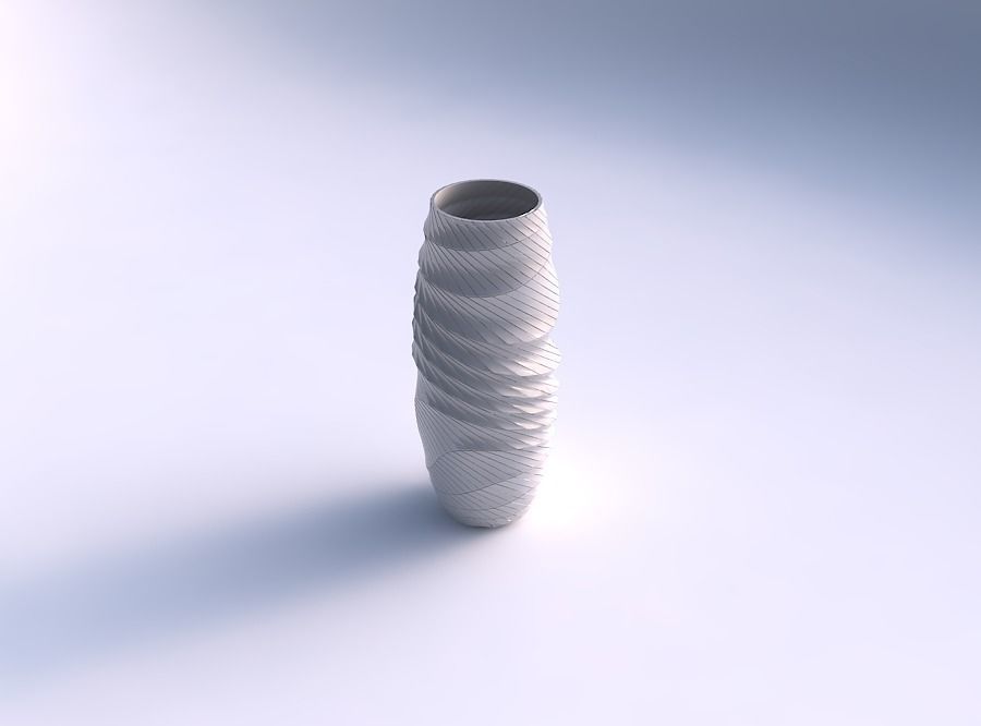 Vase tall twisted with distorted and twisted grid plates 3D print model