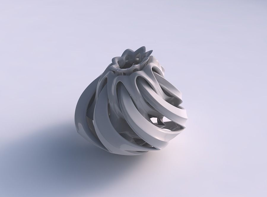 Vase spherical with intersection through cuts streched top co... 3D print model