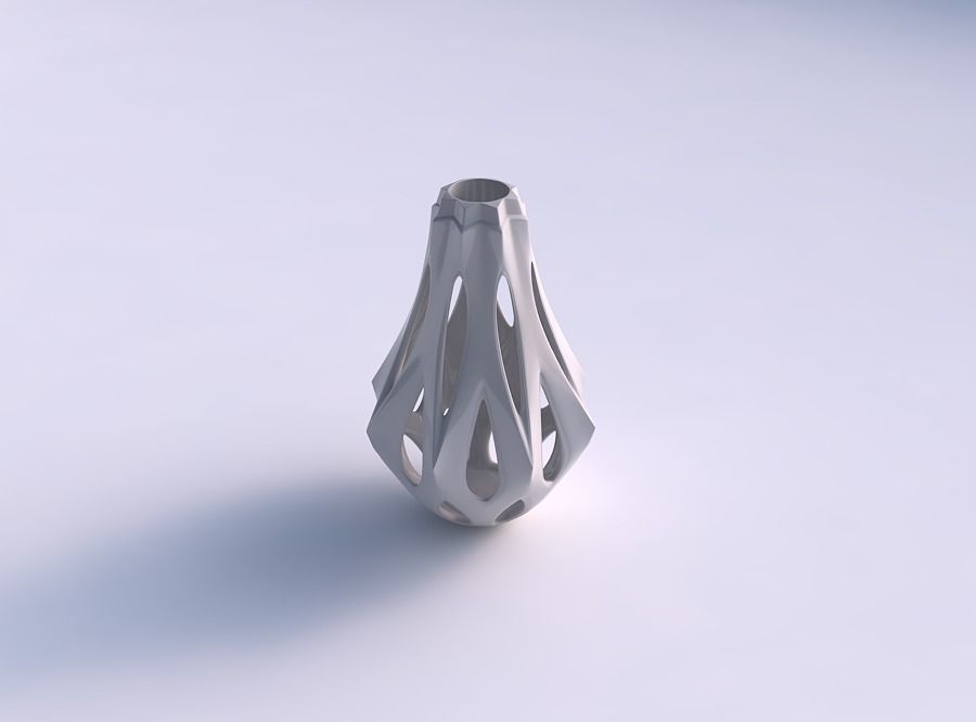 Vase rounded rose spikes with smooth cuts and extruded top lo... 3D print model