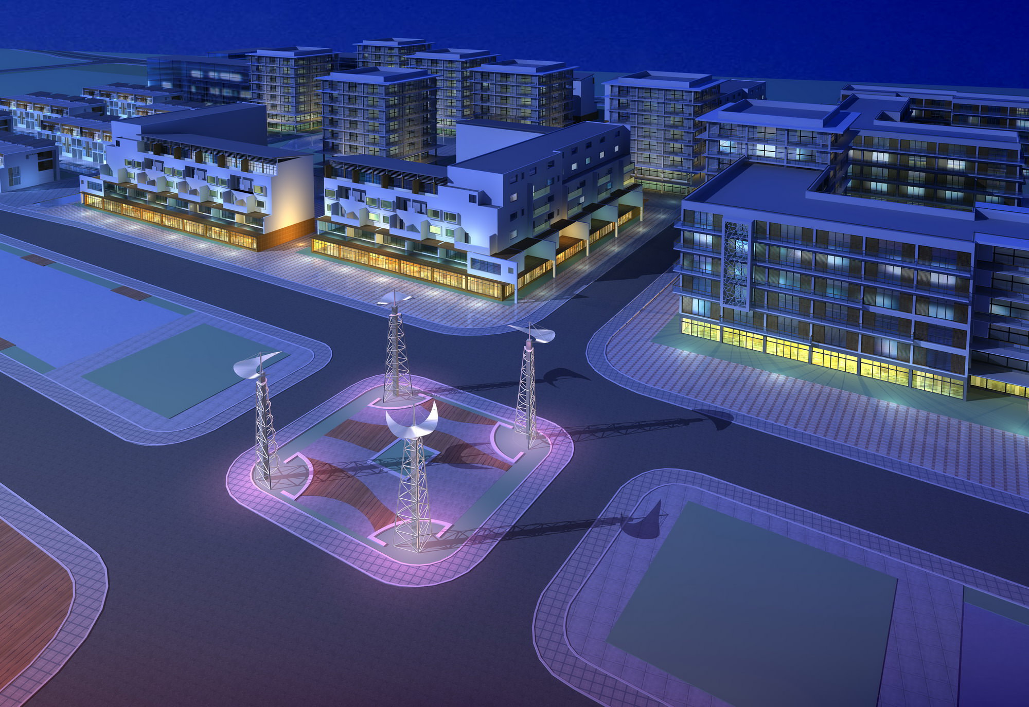 3D model Urban Designed Posh Street Blocks CGTrader