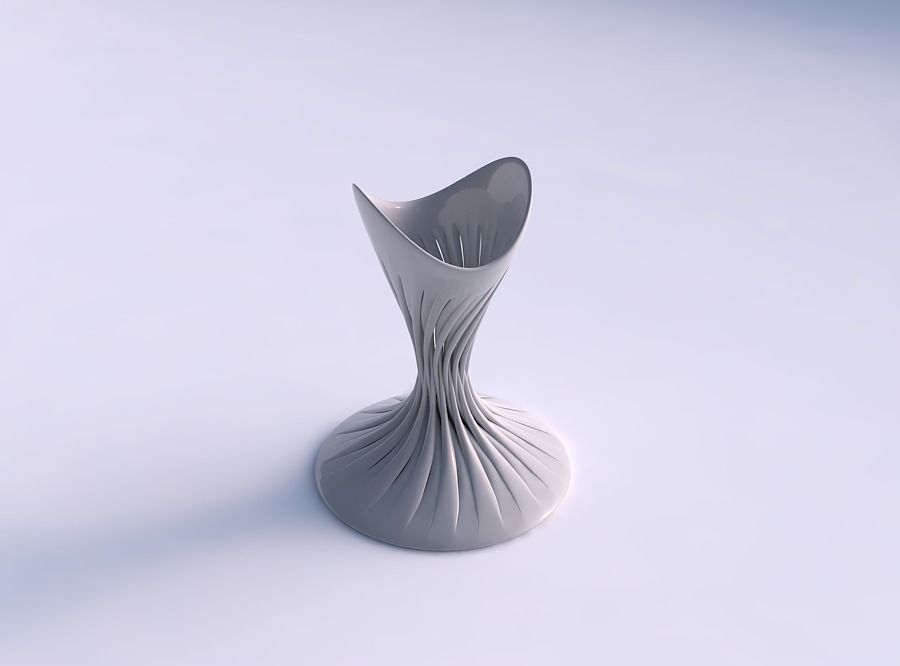 Vase hourglass twisted with muscle structure streched top 3D print model