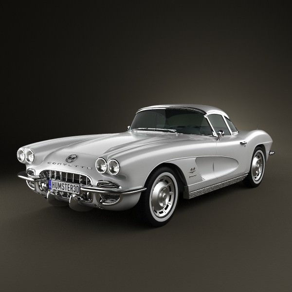 Chevrolet Corvette 1962 3D Model MAX OBJ 3DS FBX C4D LWO