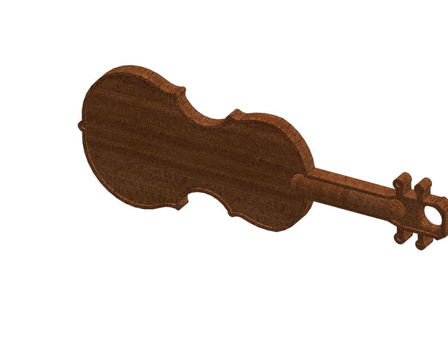 Fiddle - Violin Key Fob 3D model 3D printable | CGTrader