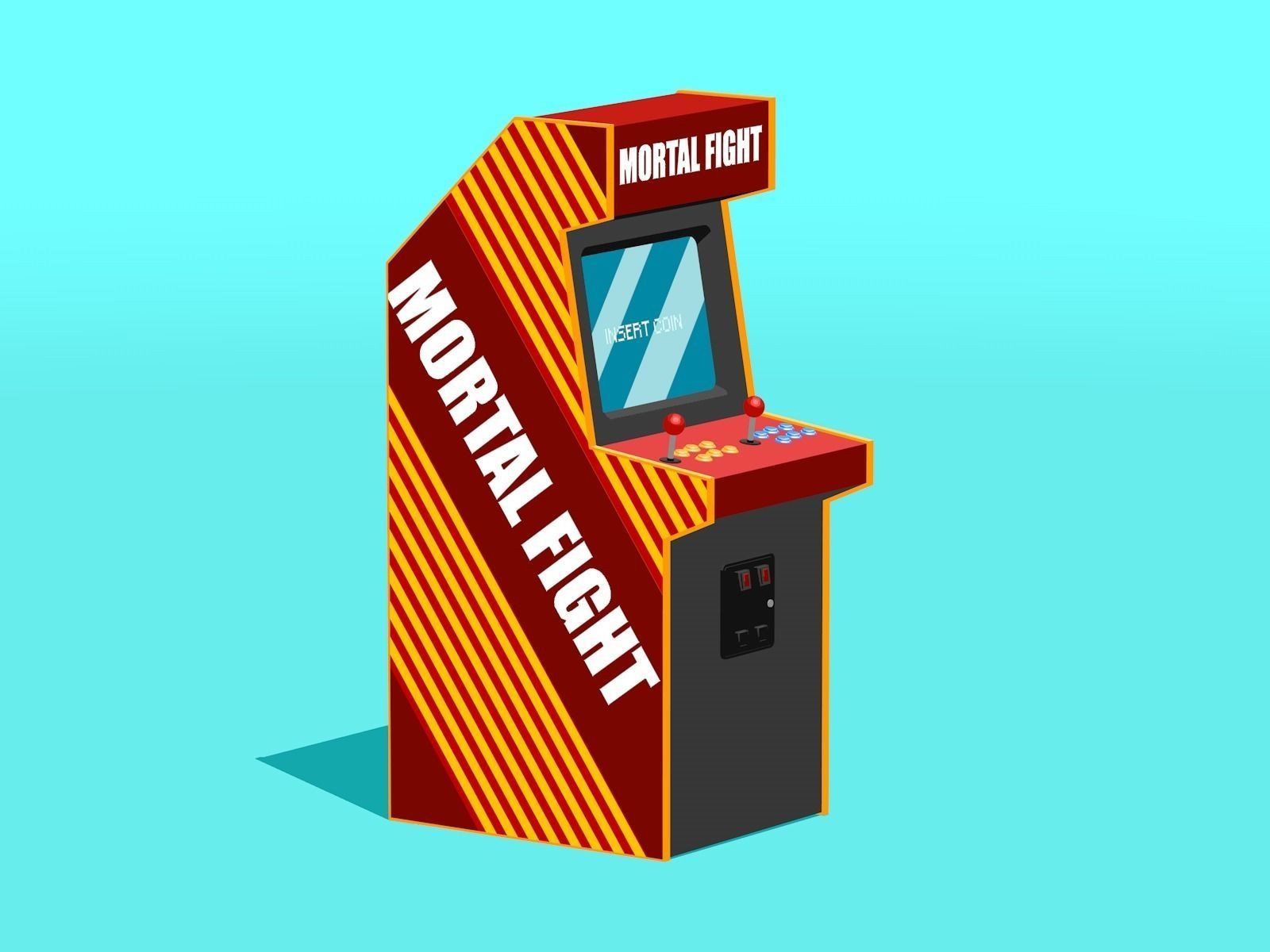 3D model Arcade Machine 1 VR / AR / lowpoly OBJ 3DS FBX C4D
