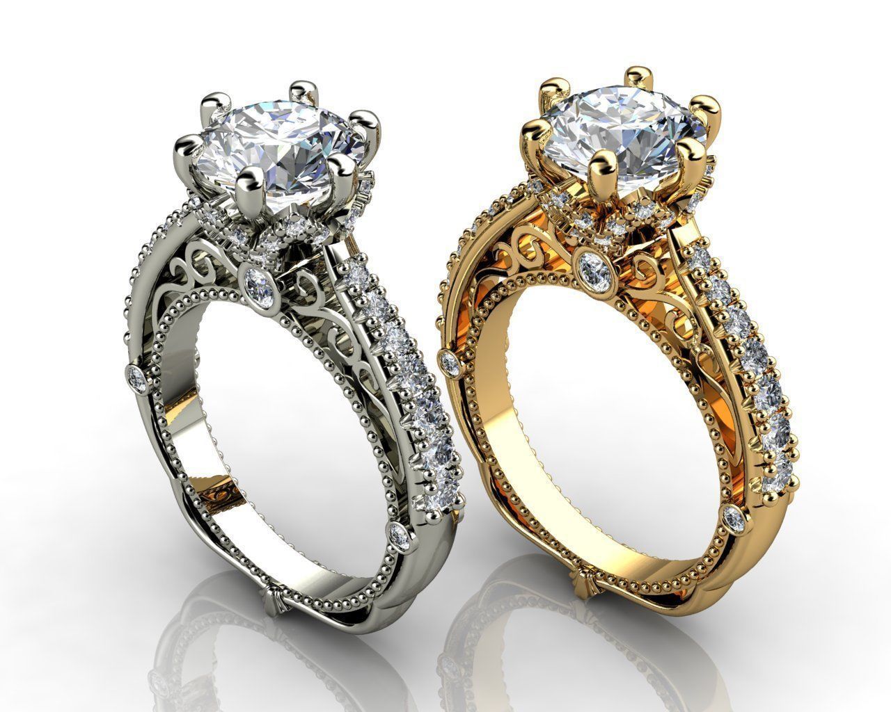 Diamond Engagement Rings Wedding Ring Verr... 3D Model 3D ...