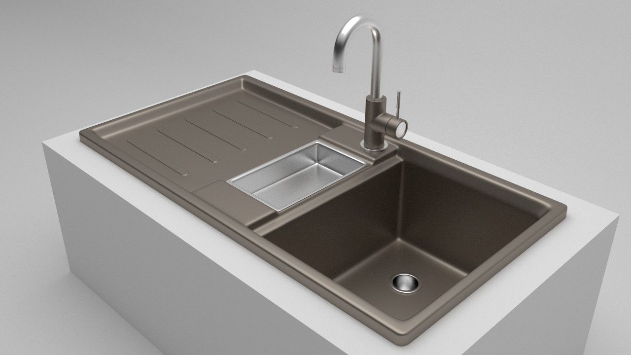 modern kitchen sink with tap 3d modern kitchen sink with tap 3d