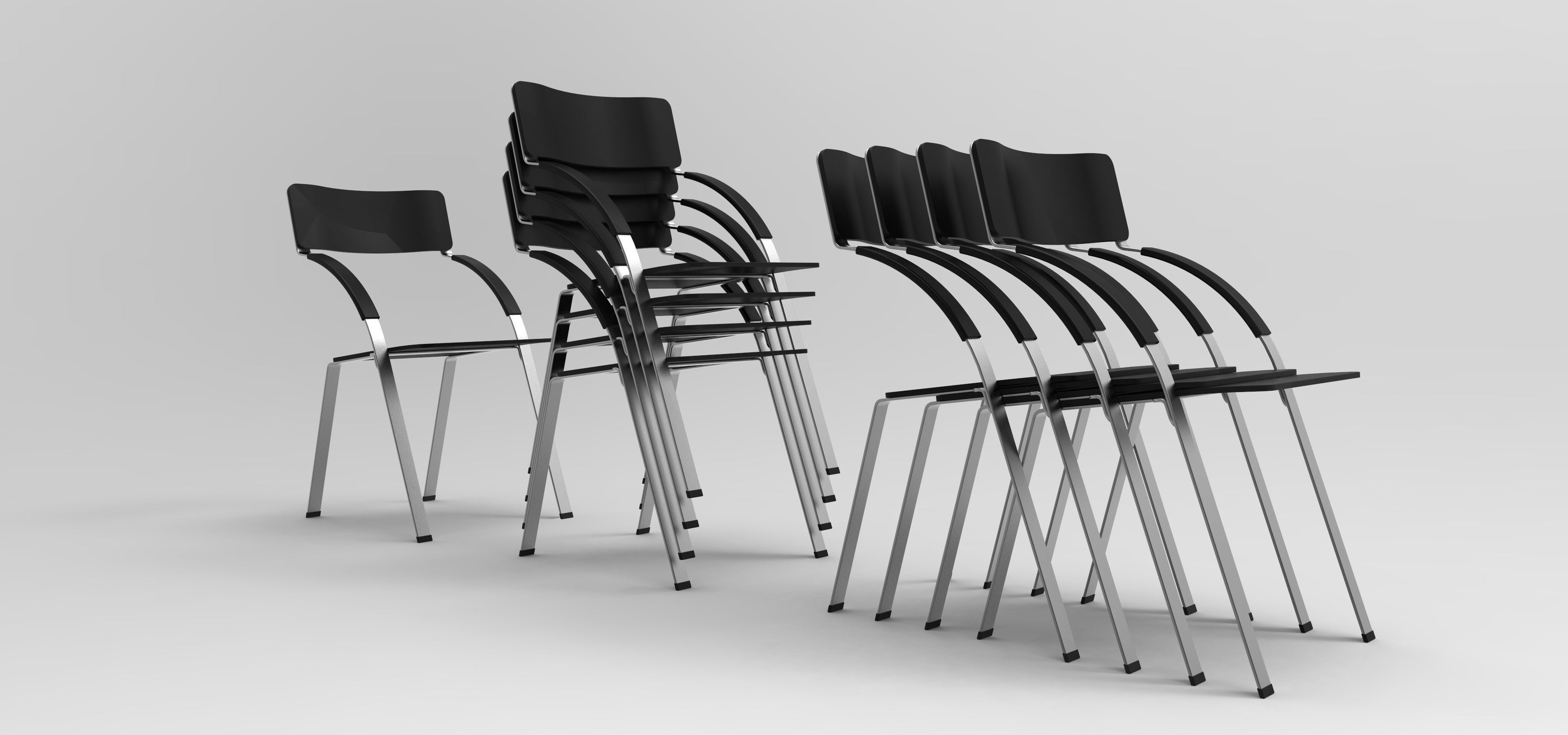 Stack of Chairs 3D model CGTrader