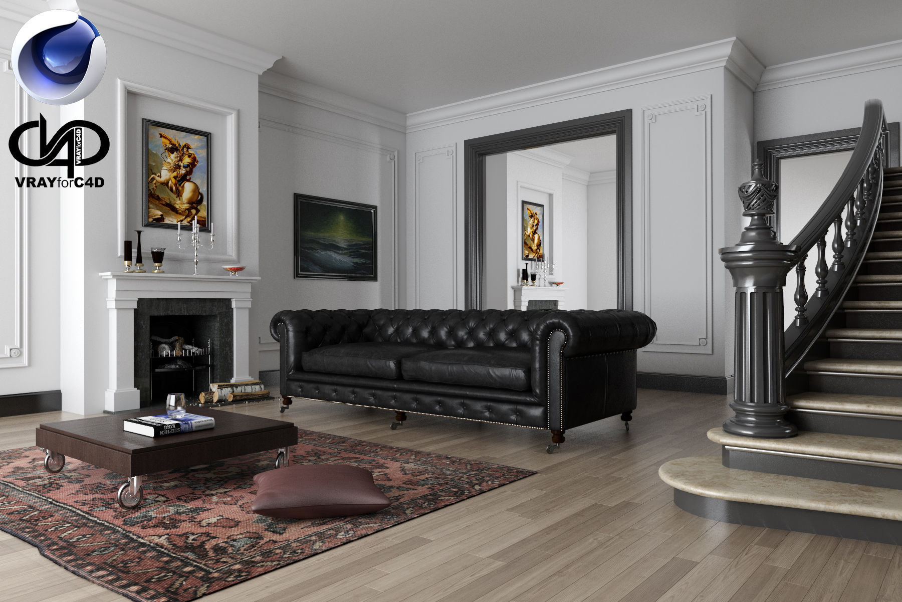 3d Model Living Room C4d Vray Cgtrader Living Room C4d Vray 3d Model 1