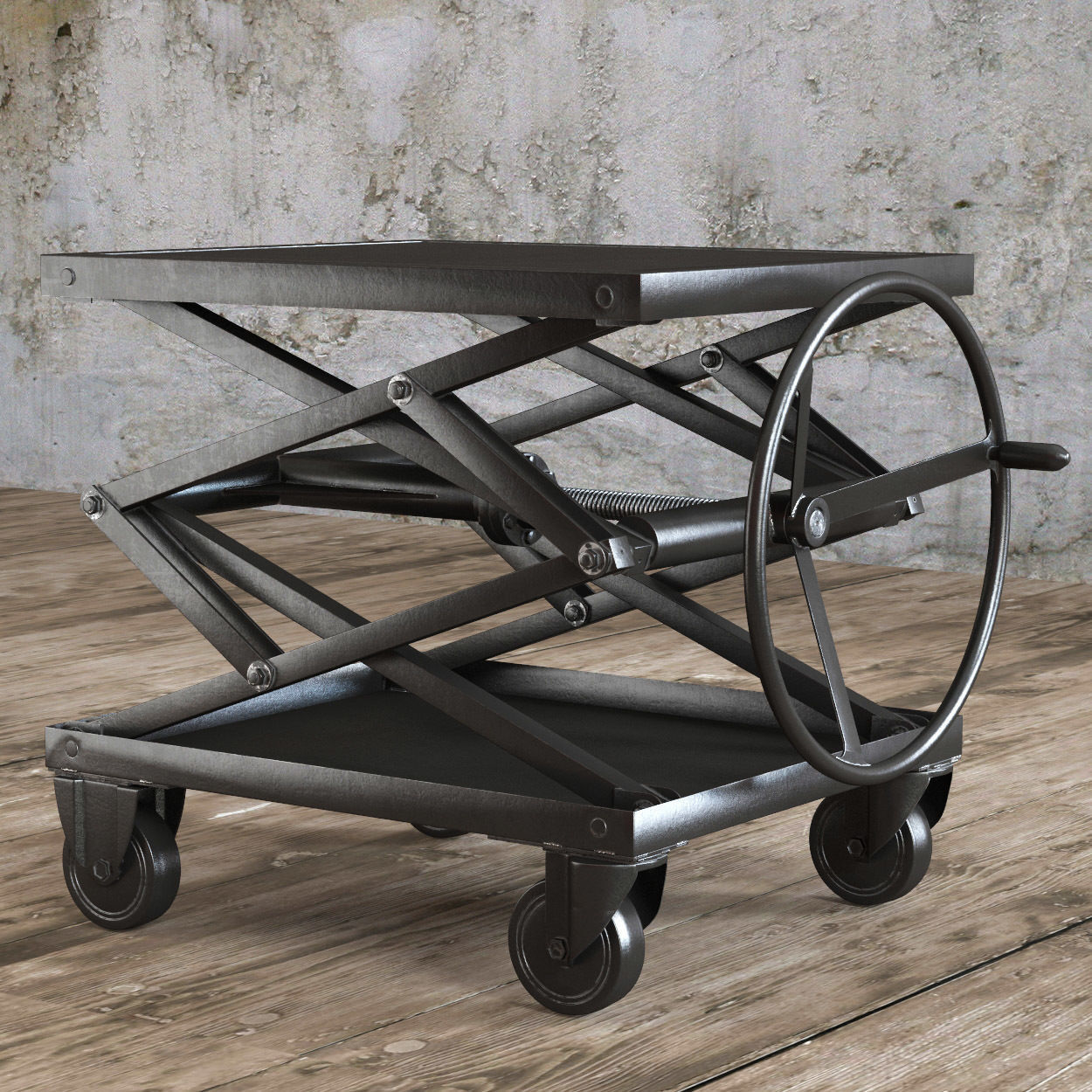 3D model INDUSTRIAL SCISSOR LIFT TABLE CGTrader