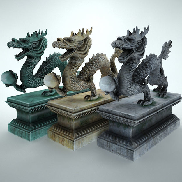 3d asset statues chinese
