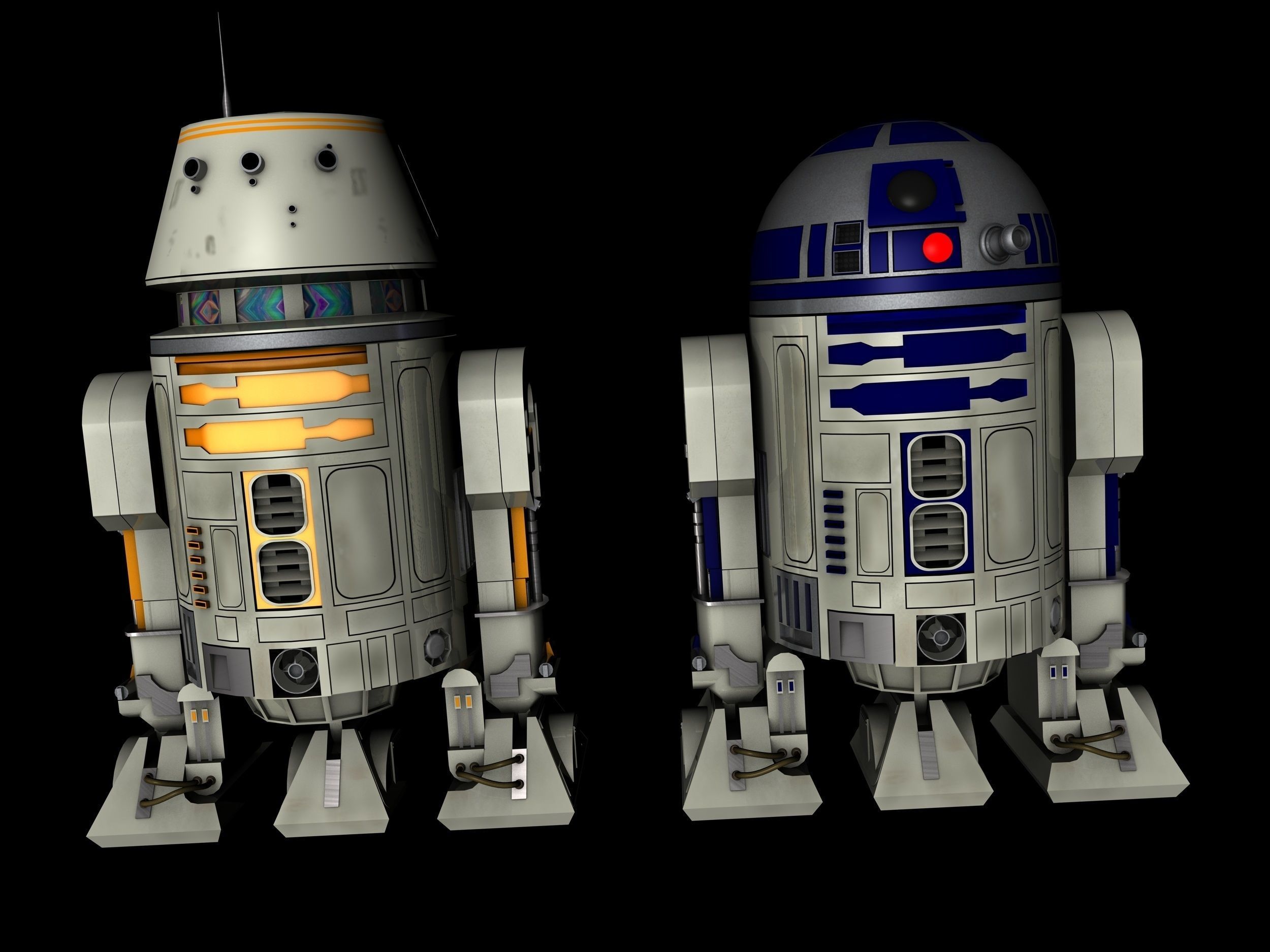 R2D2 and R5D4 Droids Star Wars 3D | CGTrader