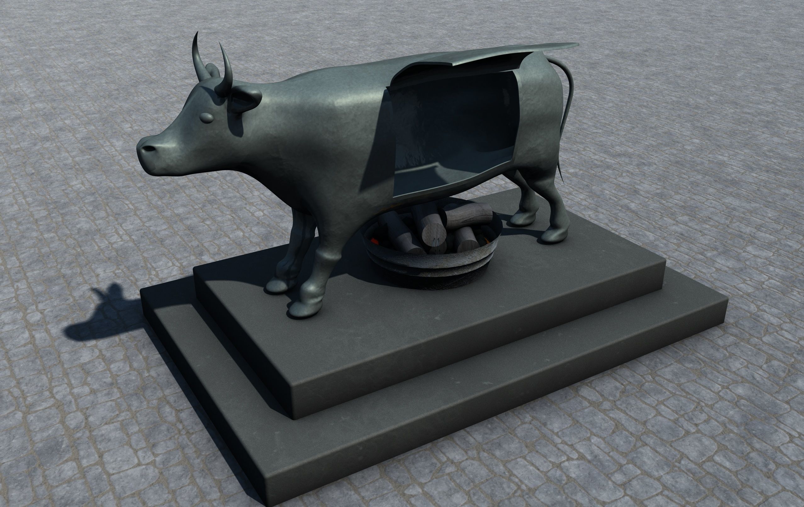 Brazen Bull Torture Device 3D Model OBJ 3DS FBX C4D STL DAE