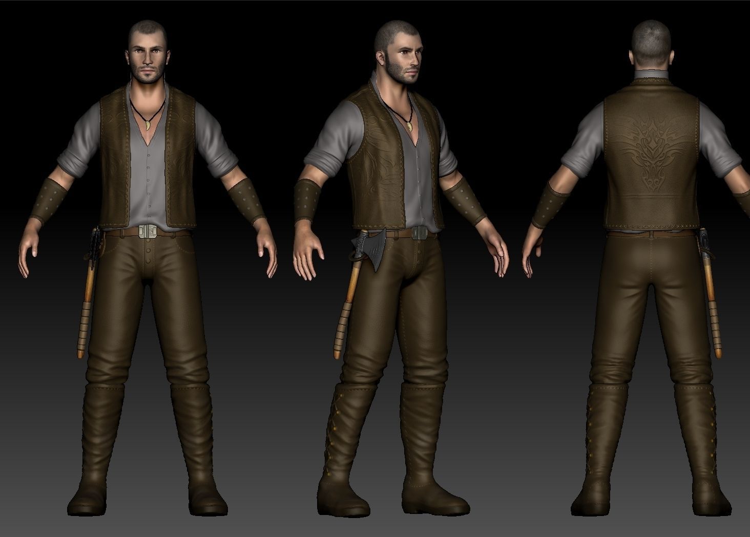 High Poly Armored Warrior