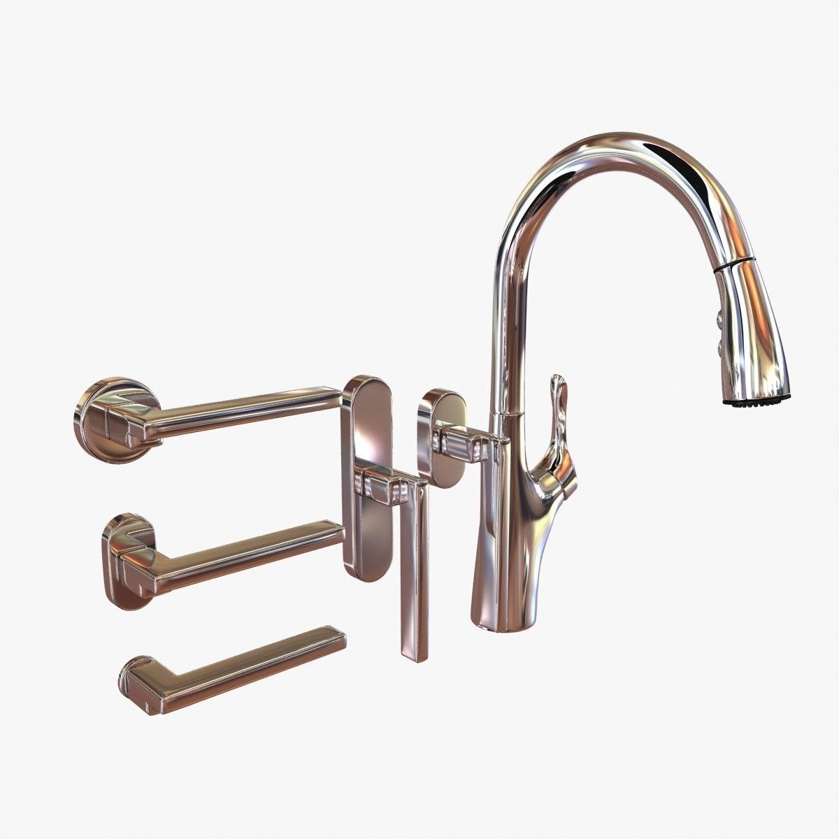 Blanco Napa faucet and valli and valli oberon door handle 3D model ...