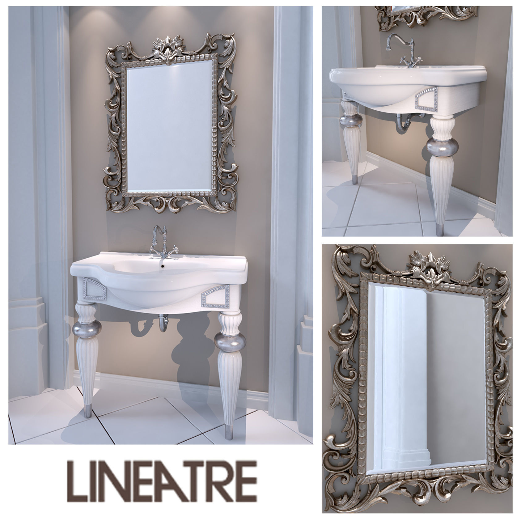 Washbasin Lineatre Londra Loccato Patinato