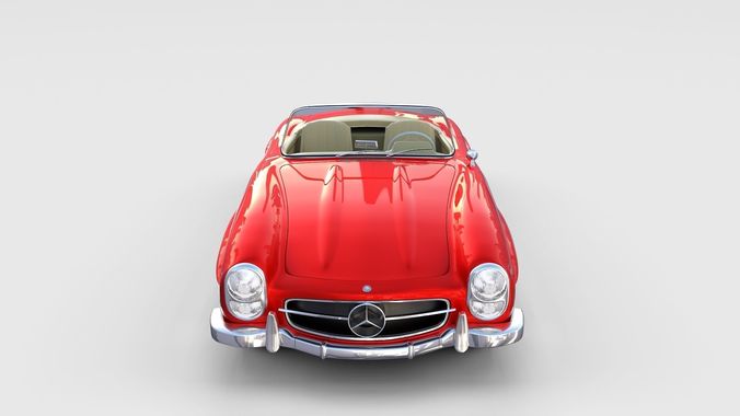 Fully Modelled Mercedes 300SL Roadster Red rev 3D model
