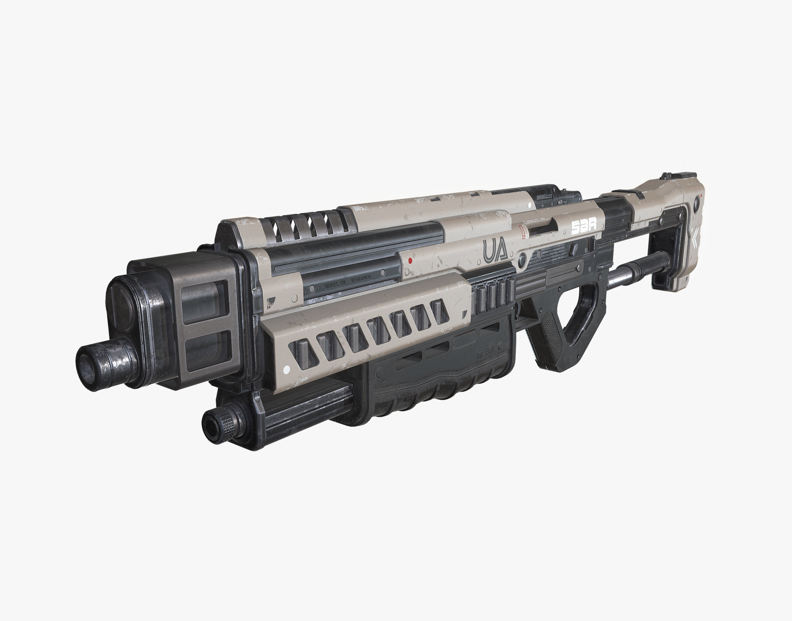 Sci Fi Shotgun 02 Low-poly 3D model