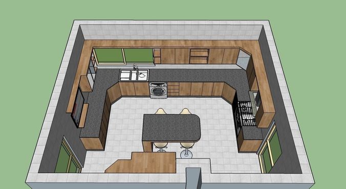 3D model Kitchen design with Island | CGTrader 3D model Kitchen design with Island | CGTrader