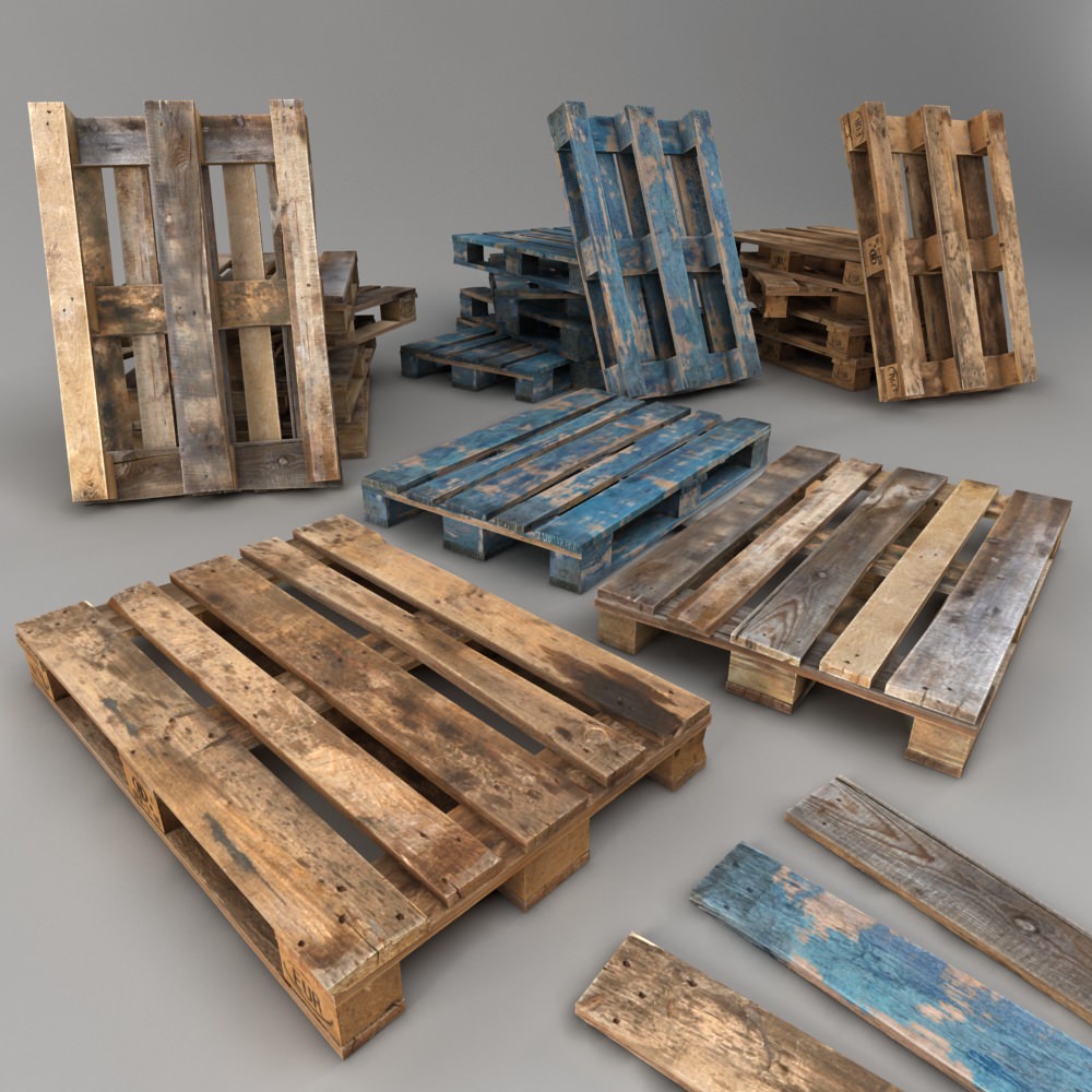 Euro Pallets Low Poly