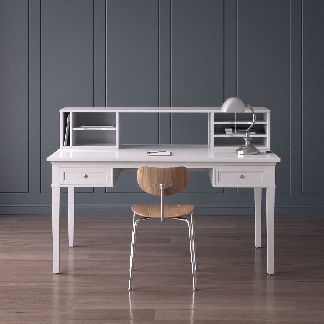 Work Desk Classic White 3d Model