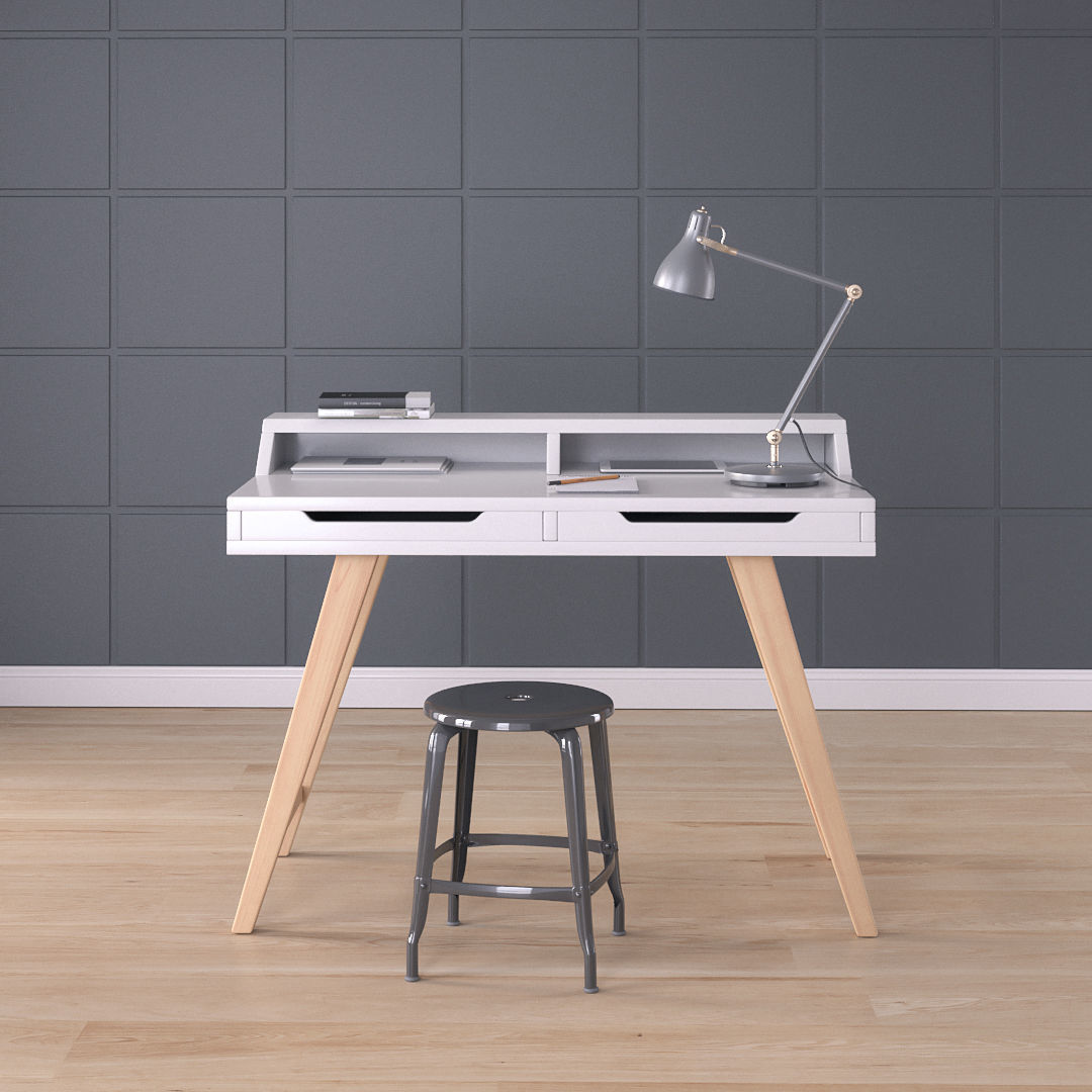 work desk scandinavian white