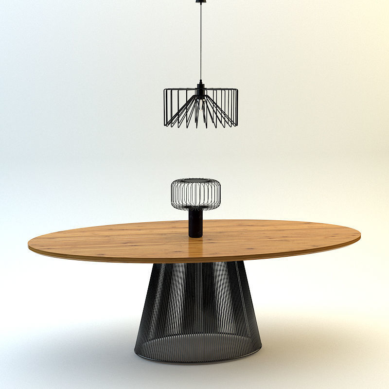Table and lamp loft set 3D model