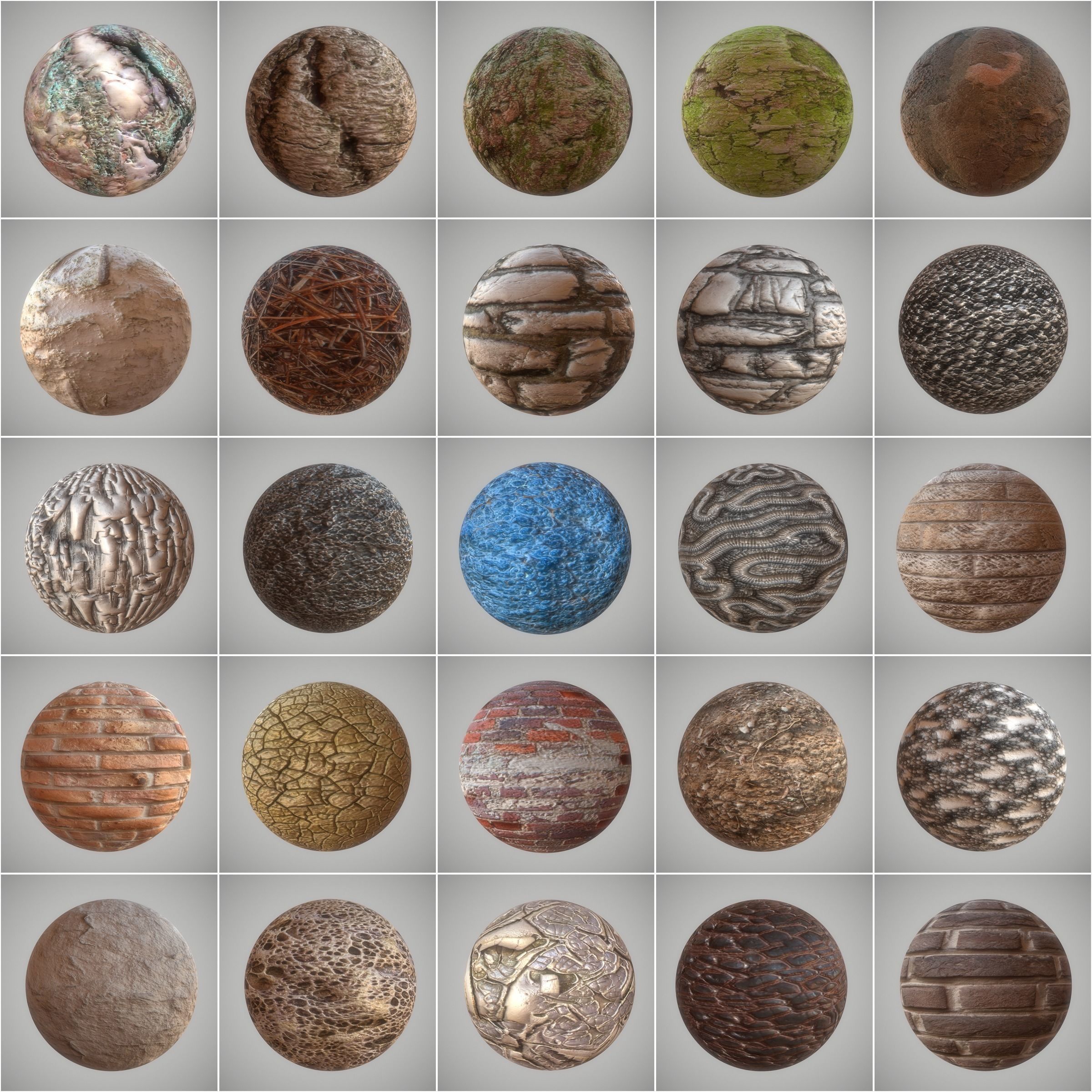 25 Seamless PBR Materials Collection Vol 1