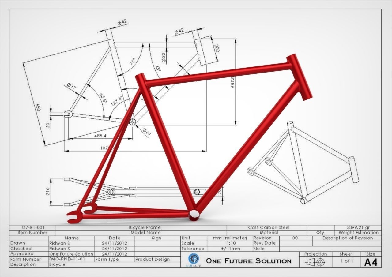 Bicycle Frame free 3D model CGTrader