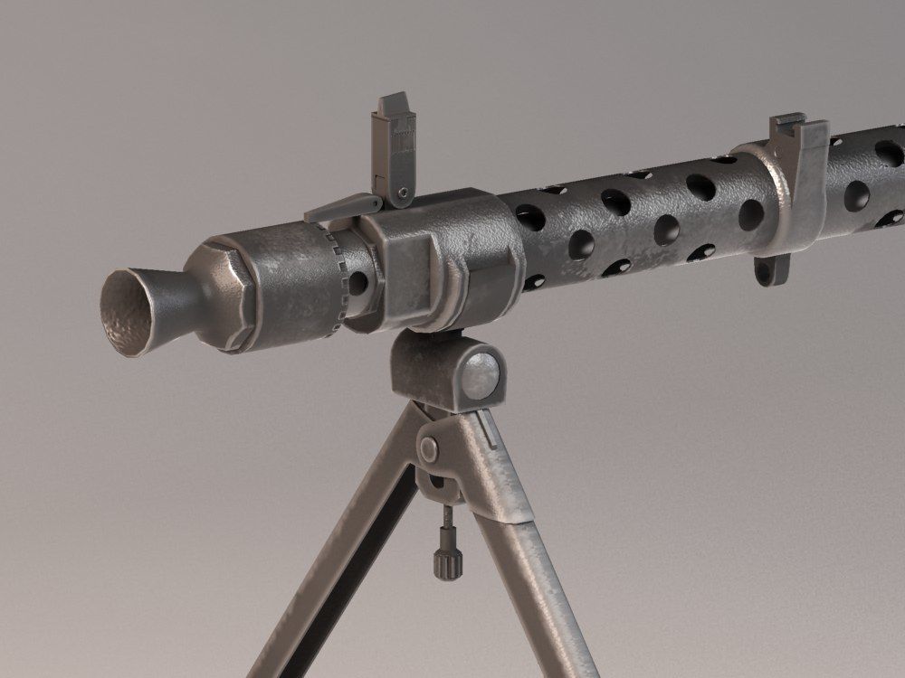 Maschinengewehr 34 1934 Germany 3D Model MAX OBJ FBX C4D LWO LW LWS MA ...