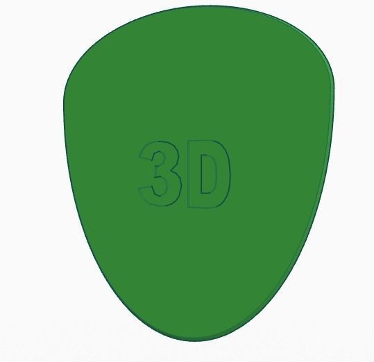 GUITAR PICK 3D 080 mm free 3D model 3D printable CGTrader