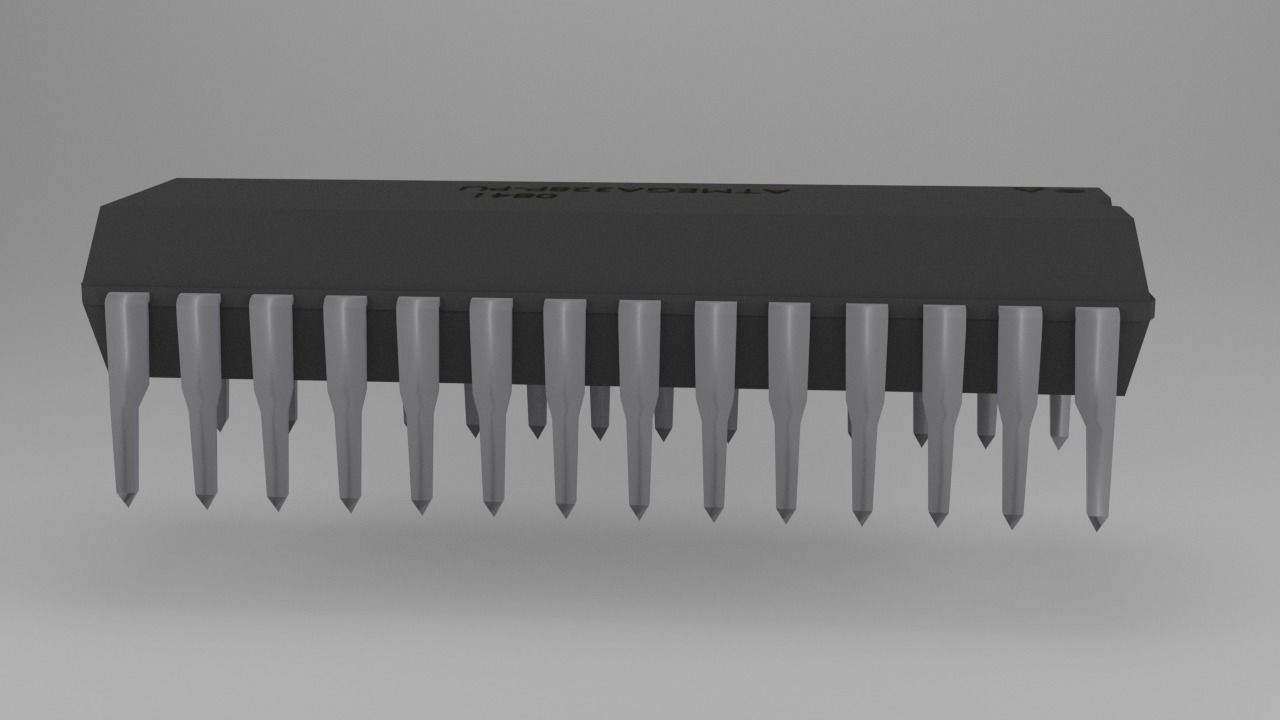 ATMega328P-PU Microcontroller free VR / AR / low-poly 3D model animated ...