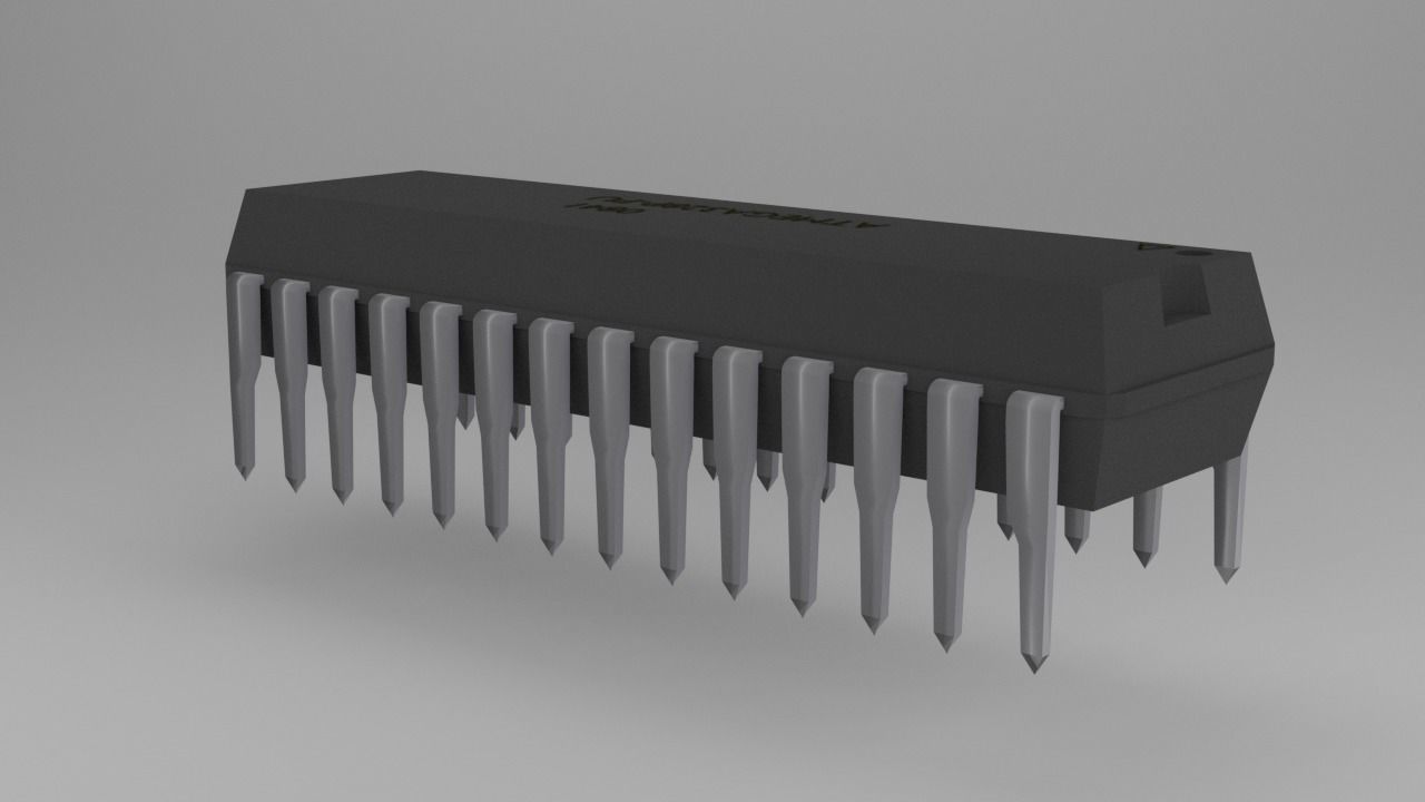 ATMega328P-PU Microcontroller free VR / AR / low-poly 3D model animated ...