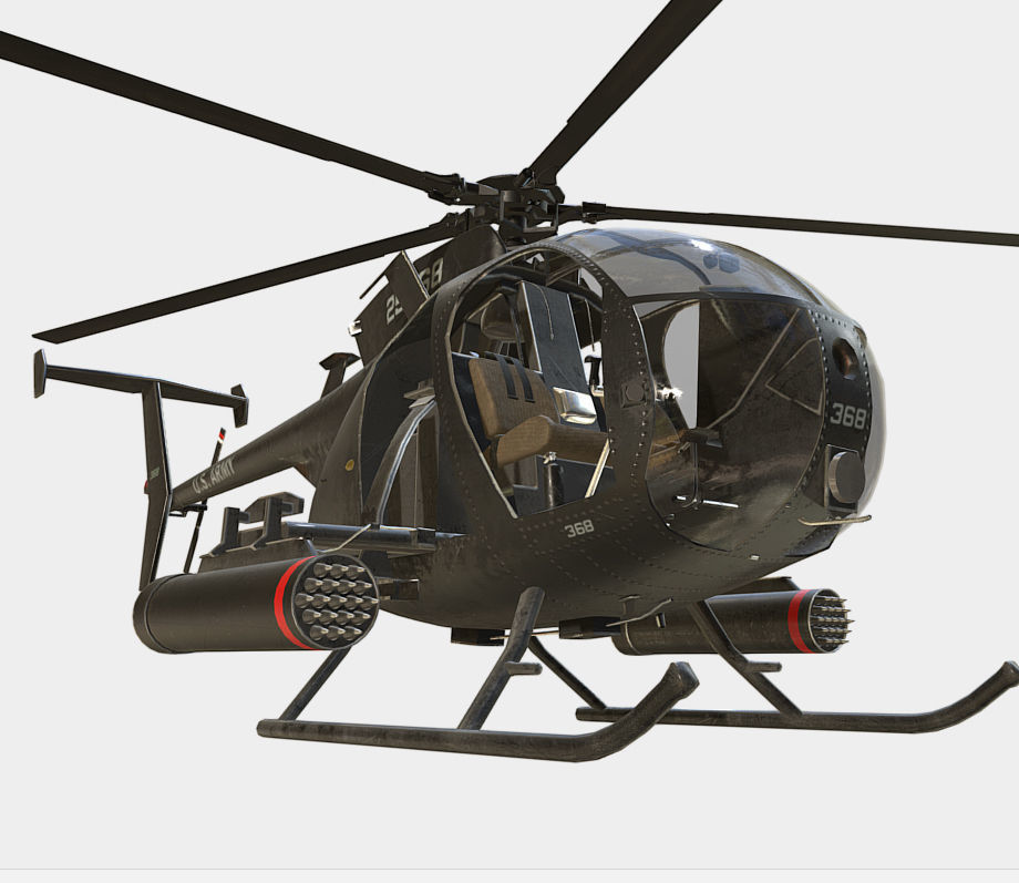 3D asset Little Bird MH6 Helicopter CGTrader