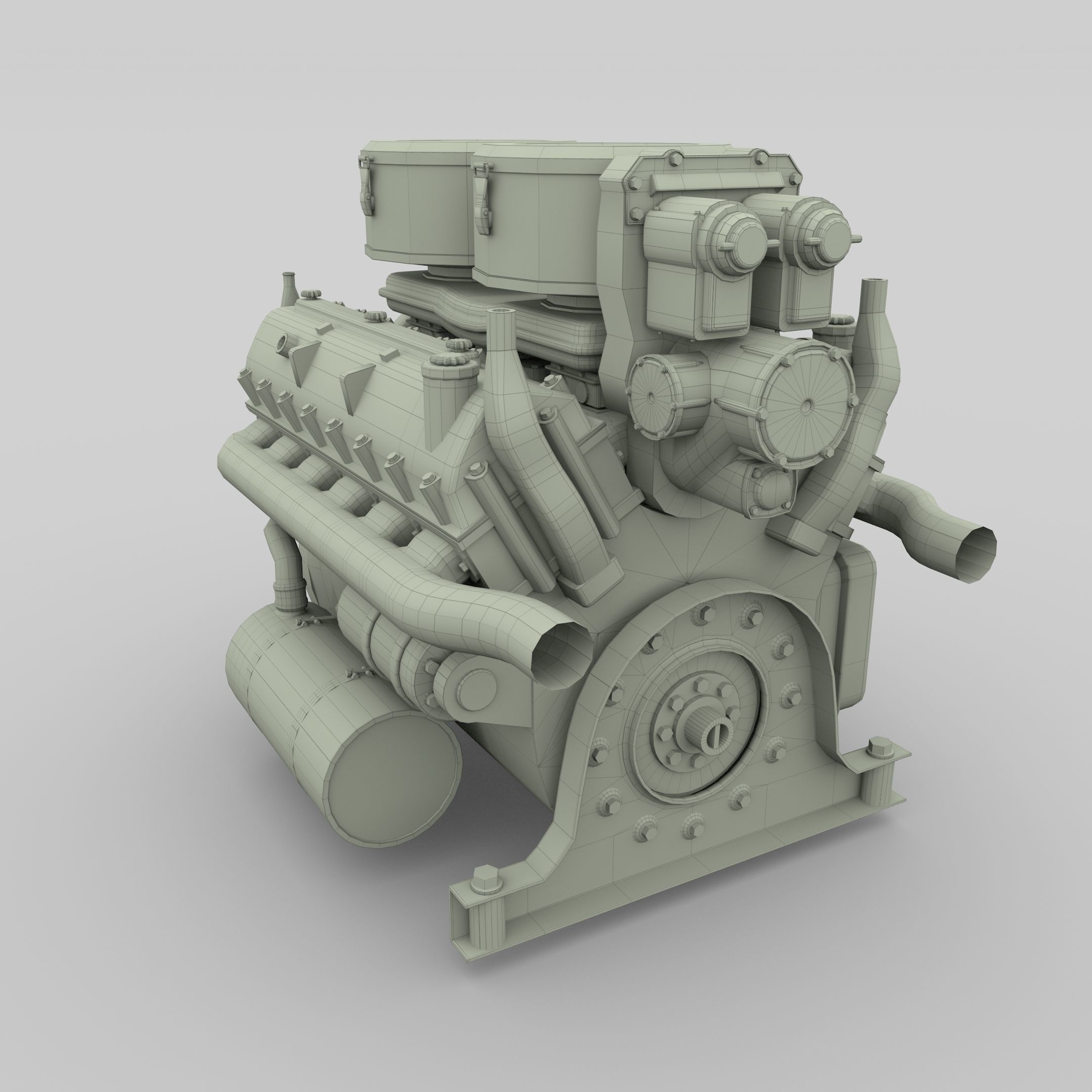 Panzer Tank Engine Maybach HL230 Engine Panzer Tiger Unit 3D model | CGTrader