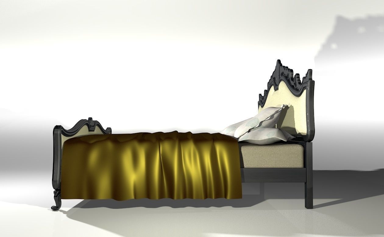 Classical bed with silk blanket