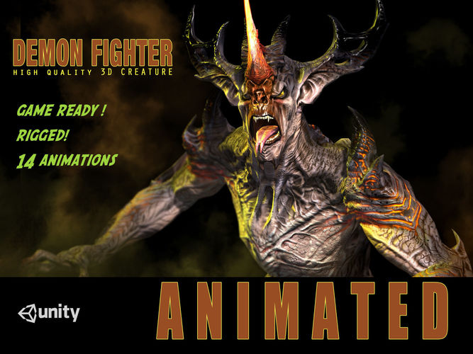 Demon Fighter Low-poly 3D model