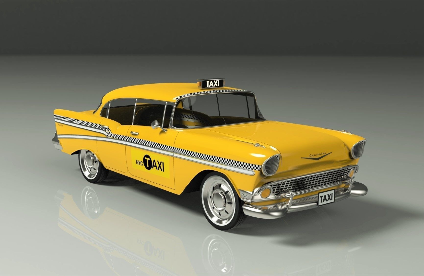 Chervolet Bel Air taxi 3D model