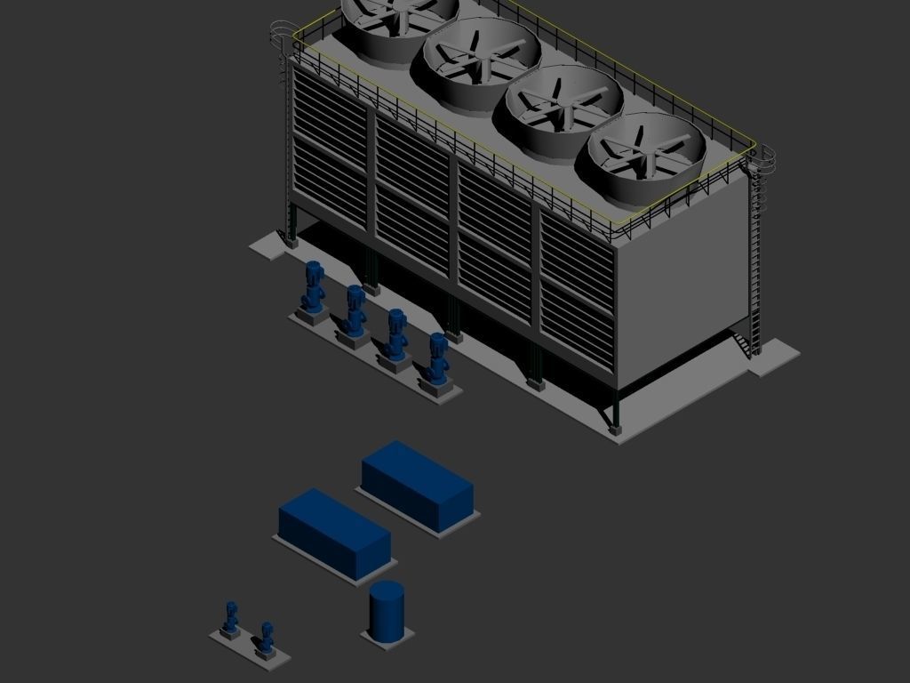 3D Water System Cooling AutoCAD CGTrader