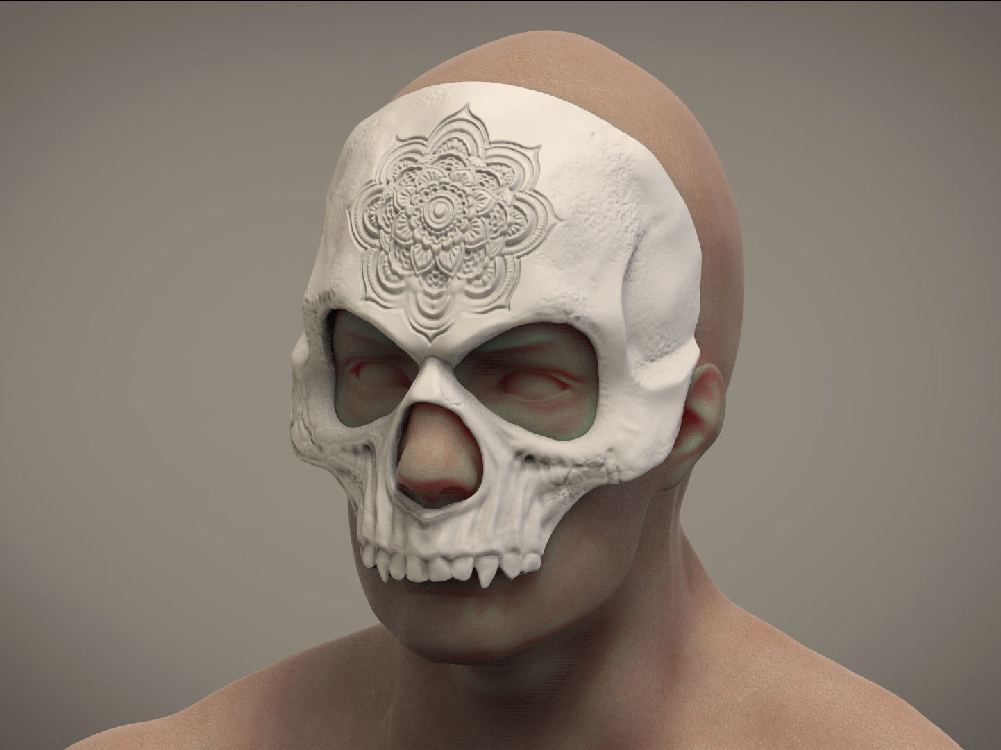 Mandala Halloween mask Skull mask Masquerade mask STL