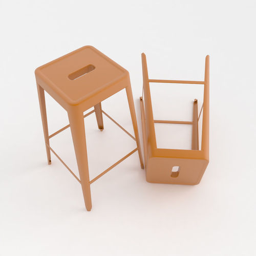 Orange Metal Bar Stool Cgtrader Orange Metal Bar Stool Model Max Obj Mtl S Fbx Unitypackage Prefab 1